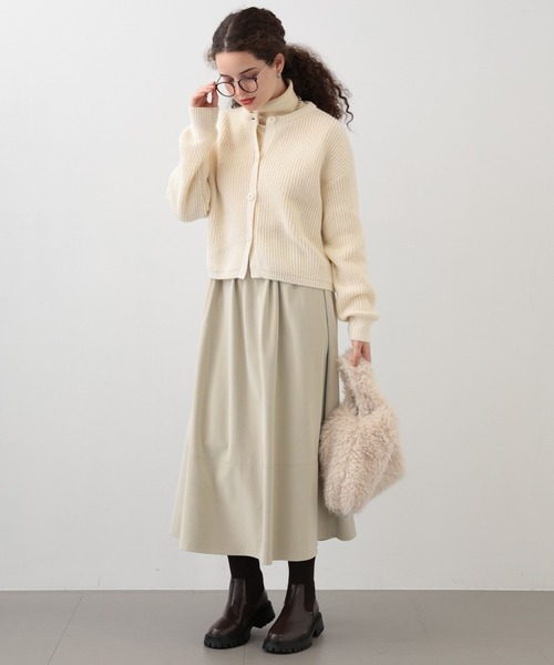 saloon（サルーン）の「SALOON(サルーン)/畦編みニットカーディガン【手洗い可】（カーディガン/ボレロ・レディース・オレンジ/ネイビー/ホワイト・FREE）」の6枚目の写真