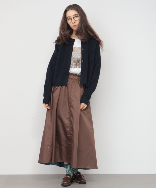 saloon（サルーン）の「SALOON(サルーン)/畦編みニットカーディガン【手洗い可】（カーディガン/ボレロ・レディース・オレンジ/ネイビー/ホワイト・FREE）」の16枚目の写真