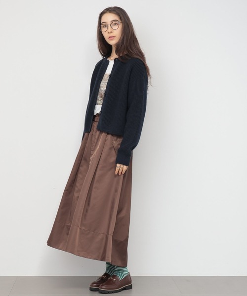 saloon（サルーン）の「SALOON(サルーン)/畦編みニットカーディガン【手洗い可】（カーディガン/ボレロ・レディース・オレンジ/ネイビー/ホワイト・FREE）」の17枚目の写真