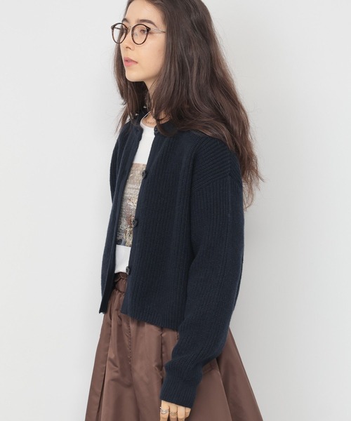 saloon（サルーン）の「SALOON(サルーン)/畦編みニットカーディガン【手洗い可】（カーディガン/ボレロ・レディース・オレンジ/ネイビー/ホワイト・FREE）」の21枚目の写真