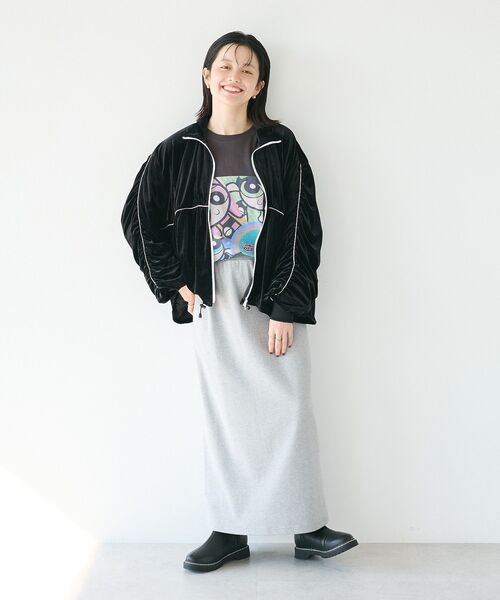 CRAFT STANDARD BOUTIQUE(クラフトスタンダードブティック)の「ベロアパイピングデザインジャケット(その他アウター・レディース・ブラック/グレー・FREE)」の8枚目の写真