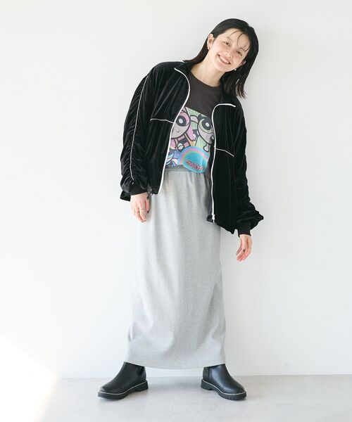 CRAFT STANDARD BOUTIQUE(クラフトスタンダードブティック)の「ベロアパイピングデザインジャケット(その他アウター・レディース・ブラック/グレー・FREE)」の9枚目の写真