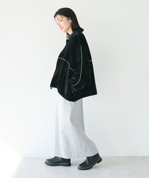 CRAFT STANDARD BOUTIQUE(クラフトスタンダードブティック)の「ベロアパイピングデザインジャケット(その他アウター・レディース・ブラック/グレー・FREE)」の10枚目の写真