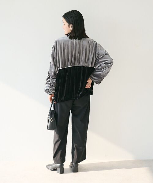 CRAFT STANDARD BOUTIQUE(クラフトスタンダードブティック)の「ベロアパイピングデザインジャケット(その他アウター・レディース・ブラック/グレー・FREE)」の18枚目の写真