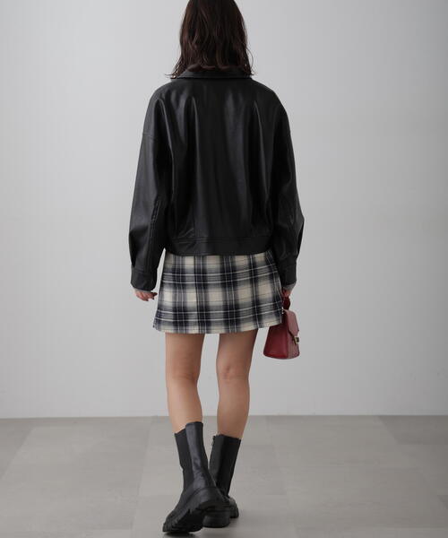 FREE'S MART（フリーズマート）の「◆合皮ジップアップブルゾン（ライダースジャケット・レディース・ブラック/ブラウン・MEDIUM/SMALL）」の10枚目の写真