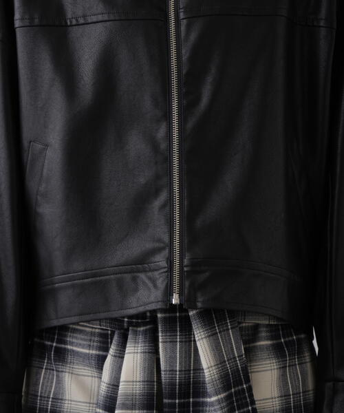◇合皮ジップアップブルゾン（ライダースジャケット）｜FREE'S MART
