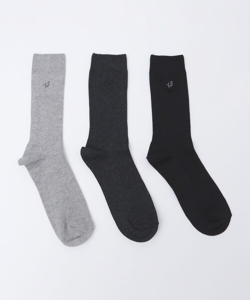 SHIPS（シップス）の「【WEB限定】SHIPS:〈抗菌・防臭〉ワンポイントロゴ ビジネスカジュアル ソックス（3足セット）（ソックス/靴下・メンズ・その他1/ライトグレー/ブラック/チャコールグレー・ONE SIZE）」の4枚目の写真