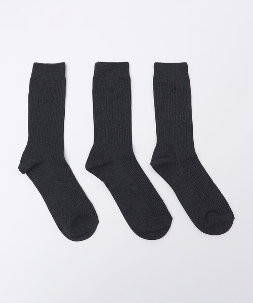 SHIPS（シップス）の「【WEB限定】SHIPS:〈抗菌・防臭〉ワンポイントロゴ ビジネスカジュアル ソックス（3足セット）（ソックス/靴下・メンズ・その他1/ライトグレー/ブラック/チャコールグレー・ONE SIZE）」の3枚目の写真