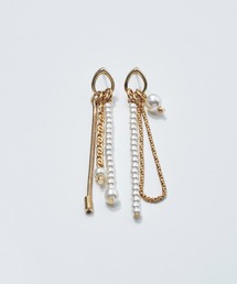 ライン パール ドループ ピアス