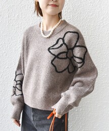 SHIPS | 【WEB限定】〈手洗い可能〉ジャカード フラワー ニット プルオーバー(ニット/セーター)