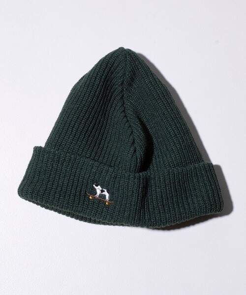 GLOSTER(グロスター)の「【GLOSTER/グロスター】フレンチブルドッグ刺繍 ニットワッチ ニット帽(ニットキャップ/ビーニー・メンズ・ブラック/ライトグレー/インディゴブルー/グリーン・FREE)」の3枚目の写真