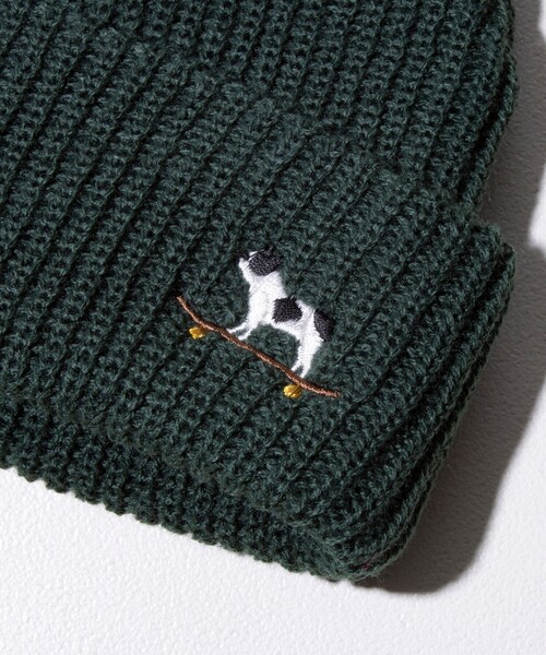 GLOSTER(グロスター)の「【GLOSTER/グロスター】フレンチブルドッグ刺繍 ニットワッチ ニット帽(ニットキャップ/ビーニー・メンズ・ブラック/ライトグレー/インディゴブルー/グリーン・FREE)」の6枚目の写真