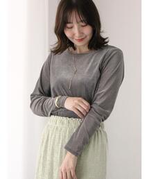 Te chichi TERRASSE | フロッキーチュールクルーネックトップス(Tシャツ/カットソー)