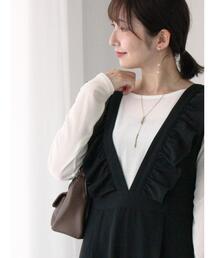 Te chichi TERRASSE | フロッキーチュールクルーネックトップス(Tシャツ/カットソー)