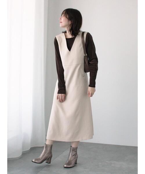 Te chichi TERRASSE（テチチテラス）の「フロッキーチュールクルーネックトップス（Tシャツ/カットソー・レディース・グレー/オフホワイト/ブラウン・F）」の8枚目の写真