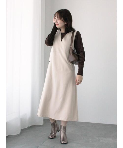 Te chichi TERRASSE（テチチテラス）の「フロッキーチュールクルーネックトップス（Tシャツ/カットソー・レディース・グレー/オフホワイト/ブラウン・F）」の9枚目の写真