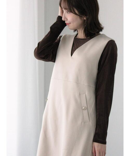 Te chichi TERRASSE（テチチテラス）の「フロッキーチュールクルーネックトップス（Tシャツ/カットソー・レディース・グレー/オフホワイト/ブラウン・F）」の10枚目の写真