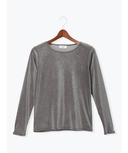 Te chichi TERRASSE（テチチテラス）の「フロッキーチュールクルーネックトップス（Tシャツ/カットソー・レディース・グレー/オフホワイト/ブラウン・F）」の16枚目の写真