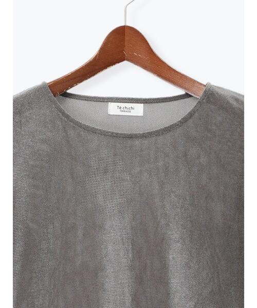 Te chichi TERRASSE（テチチテラス）の「フロッキーチュールクルーネックトップス（Tシャツ/カットソー・レディース・グレー/オフホワイト/ブラウン・F）」の18枚目の写真