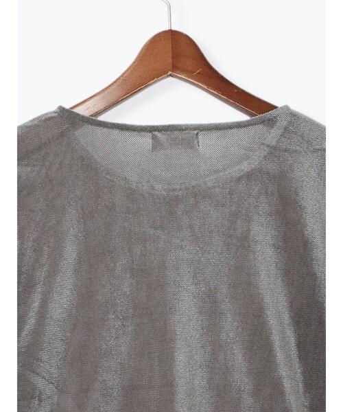 Te chichi TERRASSE（テチチテラス）の「フロッキーチュールクルーネックトップス（Tシャツ/カットソー・レディース・グレー/オフホワイト/ブラウン・F）」の21枚目の写真