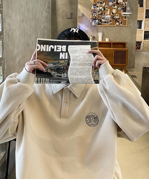 新品 NOAH ポロ シャツ スウェット newjeans SILVER BUTTON SWEAT POLO SHIRT / シルバーボタンスウェット