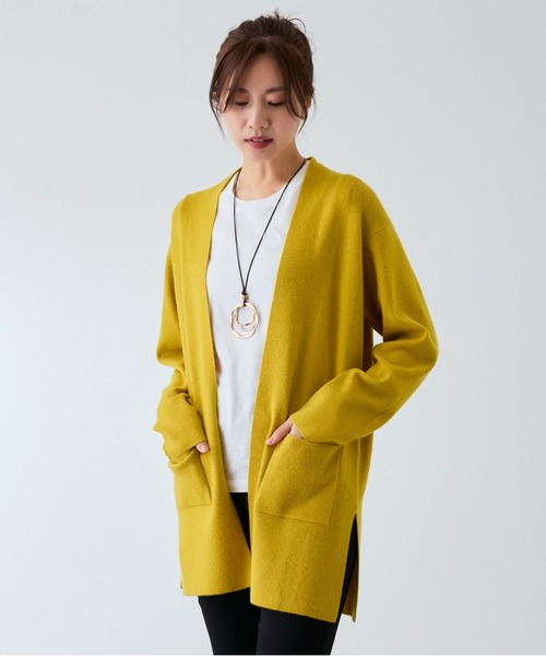 Jayro(ジャイロ)の「もちもち総針ロングトッパー(カーディガン/ボレロ・レディース・ブラック/レッド/ネイビー/マスタード・M)」の1枚目の写真