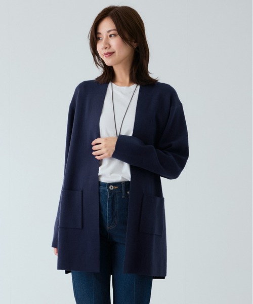 Jayro(ジャイロ)の「もちもち総針ロングトッパー(カーディガン/ボレロ・レディース・ブラック/レッド/ネイビー/マスタード・M)」の10枚目の写真