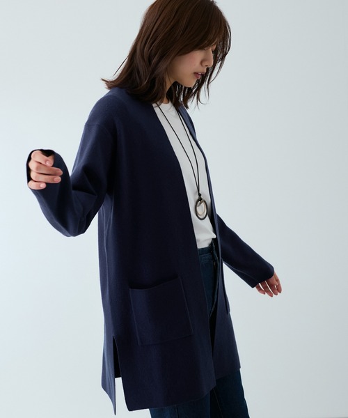 Jayro(ジャイロ)の「もちもち総針ロングトッパー(カーディガン/ボレロ・レディース・ブラック/レッド/ネイビー/マスタード・M)」の11枚目の写真