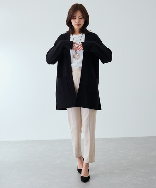 Jayro(ジャイロ)の「もちもち総針ロングトッパー(カーディガン/ボレロ・レディース・ブラック/レッド/ネイビー/マスタード・M)」の17枚目の写真