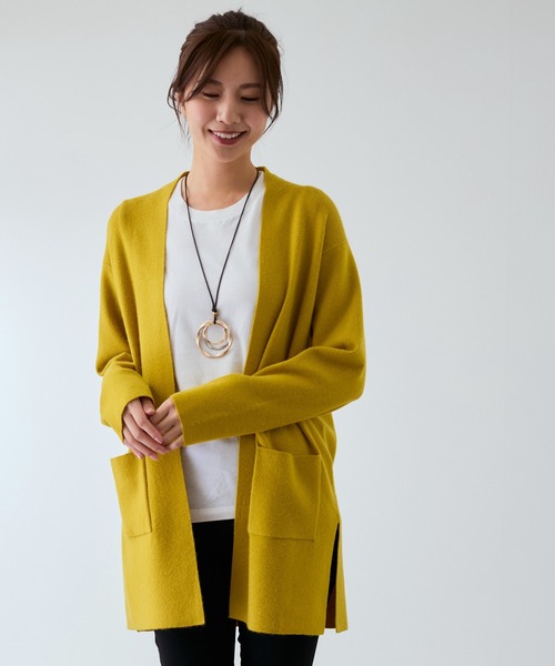 Jayro(ジャイロ)の「もちもち総針ロングトッパー(カーディガン/ボレロ・レディース・ブラック/レッド/ネイビー/マスタード・M)」の18枚目の写真