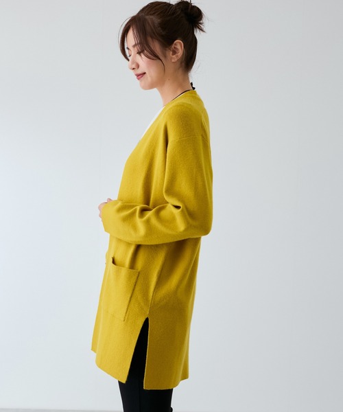 Jayro(ジャイロ)の「もちもち総針ロングトッパー(カーディガン/ボレロ・レディース・ブラック/レッド/ネイビー/マスタード・M)」の19枚目の写真