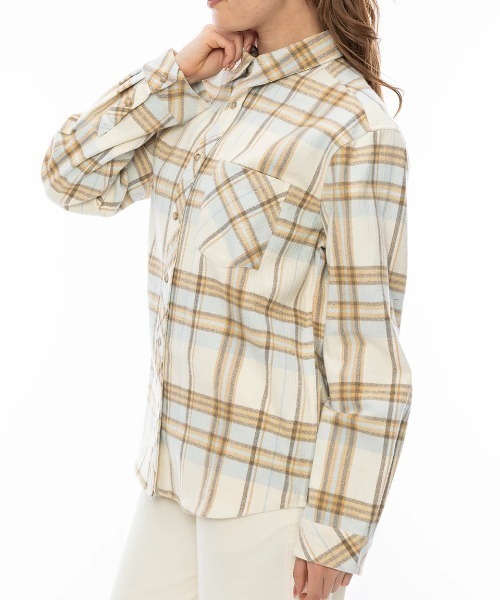 ブラウス シャツ RVCA レディース BREEZE FLANNEL 長袖シャツ/ルーカ胸ポケットデザインチェック柄長袖シャツ レディース セール】RVCA レディース BREEZE FLANNEL 長袖シャツ/ルーカ胸