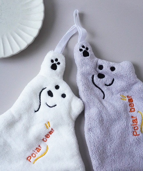 Port（ポート）の「【 antique andico / アンティーク アンディコ 】 2カラー ホッキョクグマ ループタオル / インテリア キッチン タオル #（タオル・レディース・グレー/ホワイト・FREE）」の3枚目の写真