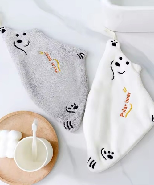 Port（ポート）の「【 antique andico / アンティーク アンディコ 】 2カラー ホッキョクグマ ループタオル / インテリア キッチン タオル #（タオル・レディース・グレー/ホワイト・FREE）」の9枚目の写真