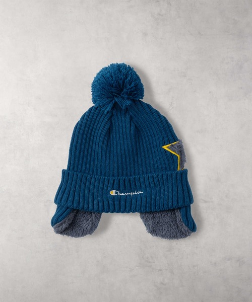 Champion（チャンピオン）の「【Champion】ボンボンニットワッチ（ニットキャップ/ビーニー・キッズ・ブルー/グレー・フリー）」の2枚目の写真