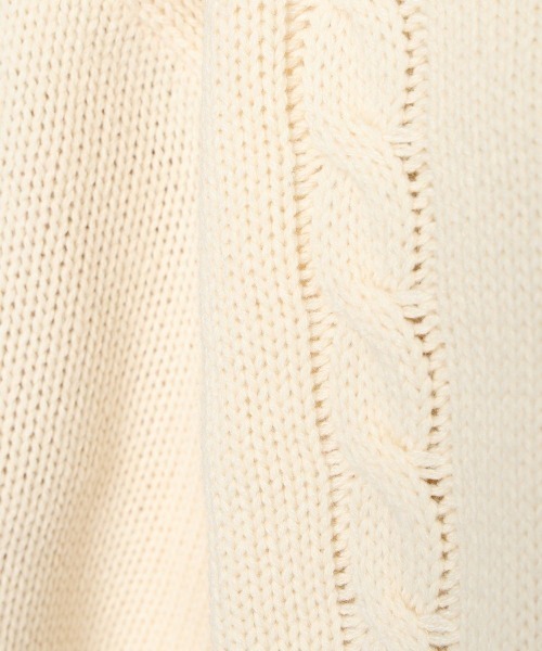 F i.n.t(フィント)の「レイヤード風ハーフジップケーブルニットプルオーバー/fint(ニット/セーター・レディース・グリーン/ベージュ/アイボリー・FREE)」の17枚目の写真