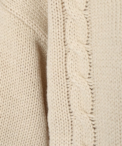 F i.n.t(フィント)の「レイヤード風ハーフジップケーブルニットプルオーバー/fint(ニット/セーター・レディース・グリーン/ベージュ/アイボリー・FREE)」の19枚目の写真
