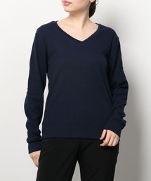 ワッフル」に該当するTシャツ/カットソー（Vネック