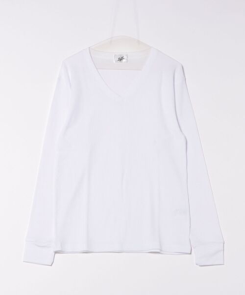 ARCHIVER(アーカイバ)の「【RDS】Vネックワッフルカットソー(Tシャツ/カットソー・レディース・ブラック/カーキ/グレー/ホワイト/ネイビー/ベージュ/ライトピンク・LARGE/X-LARGE/MEDIUM)」の16枚目の写真