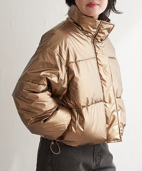 VENCEEXCHANGE（ヴァンスエクスチェンジ）の「メタリック中綿ショートジャケット（ダウンジャケット/コート・レディース・シルバー系/クリーム・FREE）」の22枚目の写真