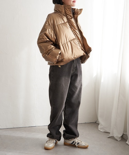 VENCEEXCHANGE（ヴァンスエクスチェンジ）の「メタリック中綿ショートジャケット（ダウンジャケット/コート・レディース・シルバー系/クリーム・FREE）」の20枚目の写真