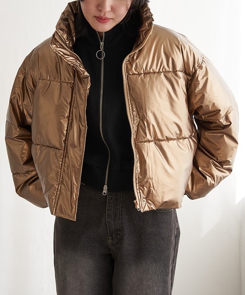 VENCEEXCHANGE（ヴァンスエクスチェンジ）の「メタリック中綿ショートジャケット（ダウンジャケット/コート・レディース・シルバー系/クリーム・FREE）」の15枚目の写真