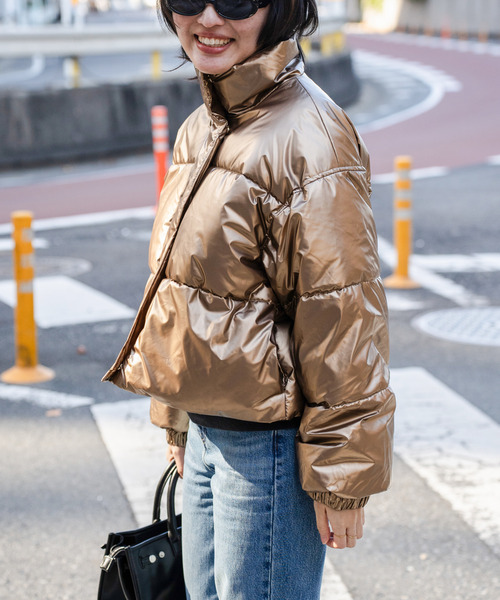 VENCEEXCHANGE（ヴァンスエクスチェンジ）の「メタリック中綿ショートジャケット（ダウンジャケット/コート・レディース・シルバー系/クリーム・FREE）」の8枚目の写真