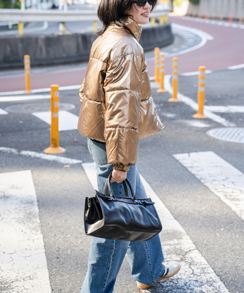 VENCEEXCHANGE（ヴァンスエクスチェンジ）の「メタリック中綿ショートジャケット（ダウンジャケット/コート・レディース・シルバー系/クリーム・FREE）」の9枚目の写真