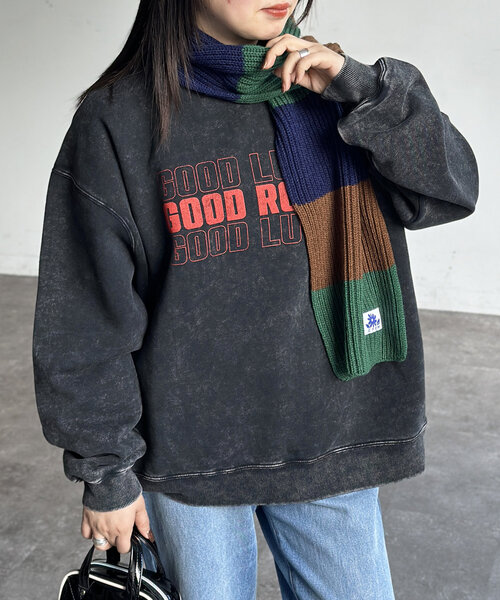 CPCM（シーピーシーエム）の「パウダー加工裏起毛スウェット（Tシャツ/カットソー・メンズ・グレー系その他2/ブラック系その他2/グレー系その他/ブラック/グレー/ブラック系その他・MEDIUM/LARGE）」の3枚目の写真