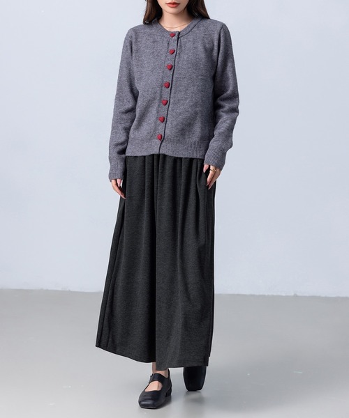 DAY CLOSET(デイ クローゼット)の「【ウエスト全周ゴム】スウェットライク フレア スムース ニット スカート レディース(スカート・レディース・ブラック/ベージュ/グレー・M/S/L)」の5枚目の写真