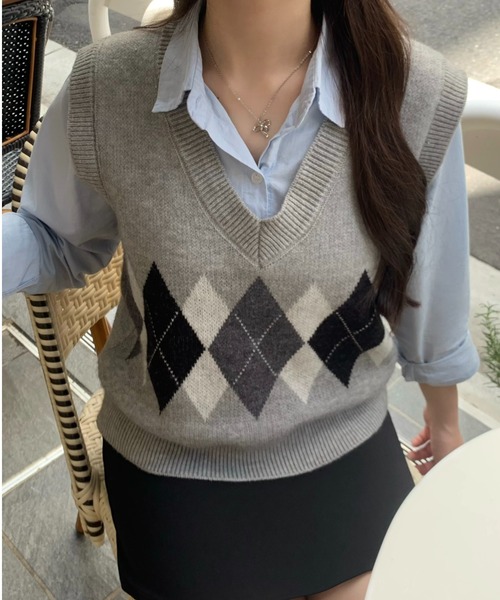 BRIEFING グレー Vネック ノースリーブ ベスト M