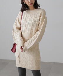 FREE'S MART | ◆ケーブルニットセットアップ(ワンピース)