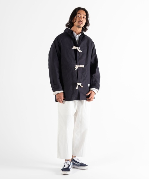 BEDWIN & THE HEARTBREAKERS(ベドウィン アンド ザ ハートブレイカーズ)の「SHORT LENGTH COAT "GENE"(ステンカラーコート・メンズ・ネイビー/イエロー・X-LARGE/LARGE/MEDIUM)」の14枚目の写真