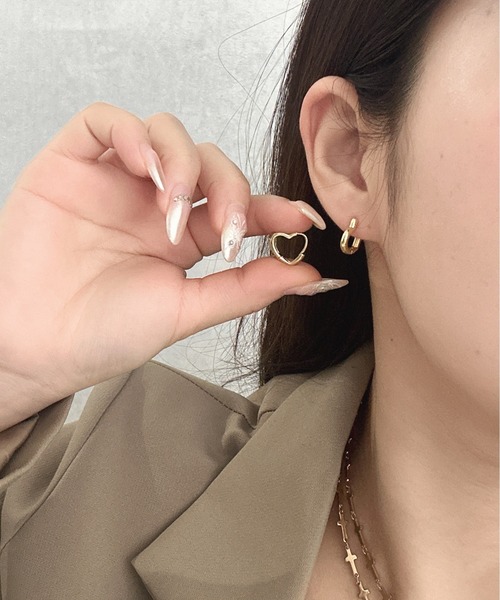Burner(バーナー)の「【OKUOKU 0909】ハートフープ ピアス 両耳用 oku-pierce-617908512016-5 N【RBTS】(ピアス(両耳用)・レディース・シルバー/ゴールド/ピンクゴールド・FREE)」の18枚目の写真
